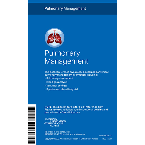 AACN Pulmonary Management Pocket Reference Card